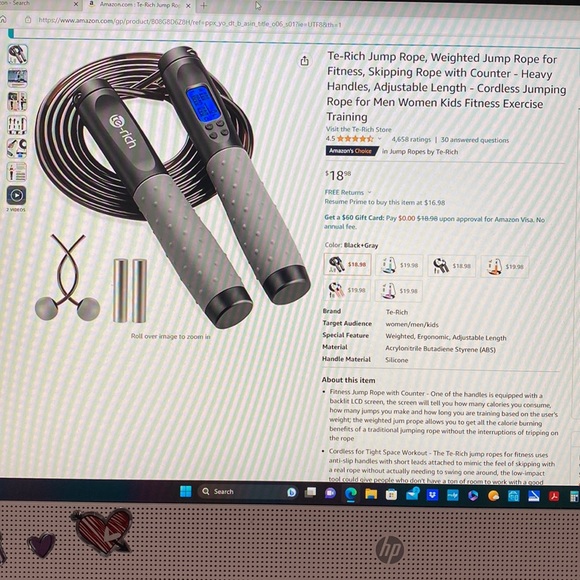 Te-Rich counting weighted handle jump rope - Picture 2 of 2